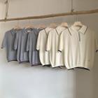 Polo Short-sleeve Plain Knit T-shirt