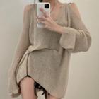 Cold-shoulder Oversized Sweater