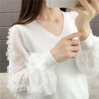 Puff Sleeve Knit Blouse
