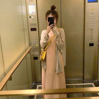 Plain Sleeveless Dress / Plain Light Jacket