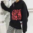 Letter Print Boxy Hoodie