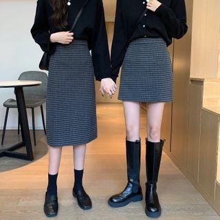 Plaid Long / Cropped A-line Skirt