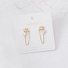 Rhinestone Snowflake Chain Earring 1 Pair - As Shown In Figure - One Size