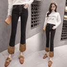 Fleece Panel Boot-cut Pants
