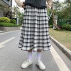 Midi Plaid Accordion Pleat Skirt As Shown In Figure - One Size