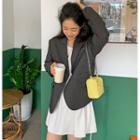 Diagonal-buttoned Single-breasted Blazer
