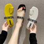 Lettering Flat Slide Sandals