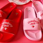 Strawberry Milk Lettering Slide Sandals