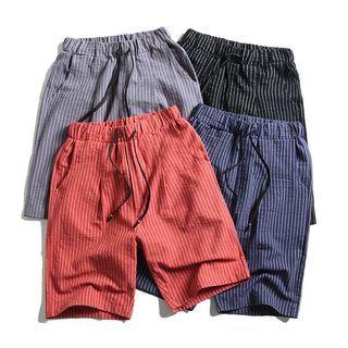 Pinstriped High Waist Shorts