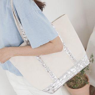 Sequined-trim Shopper Bag