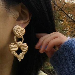 Retro Matte Alloy Herat Dangle Earring