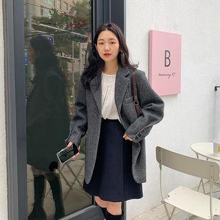 Herringbone Woolen Blazer & Sash