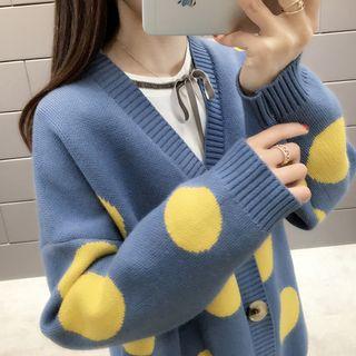V-neck Polka Dot Cardigan