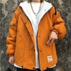 Hooded Single-breasted Button Jacket