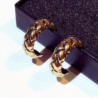 Alloy Open Hoop Earring 1 Pair - One Size - One Size