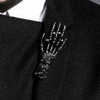 Skull Hand Brooch