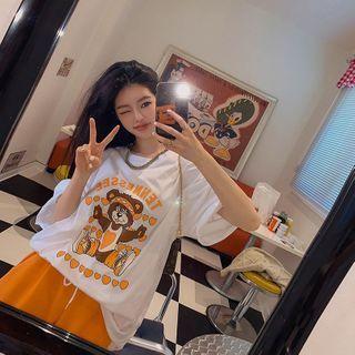 Printed Napped Boxy T-shirt