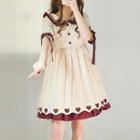 Short-sleeve Heart Print Mini A-line Lolita Dress