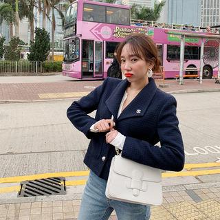 Shawl-collar Woolen Tweed Jacket