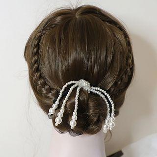 Faux Pearl / Faux Crystal Fringed Hair Tie