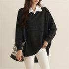 Collar-detail Fleece-lined Top