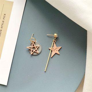 Non-matching Star Drop Earring 1 Pair - Earrings - One Size