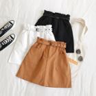 High-waist Frilled Mini Skirt With Belt