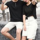 Couple Matching Short-sleeve T-shirt + Shorts / A-line Skirt