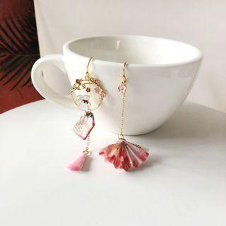 Rabbit Fan Asymmetrical Dangle Earring
