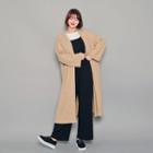 Open-front Textured Long Cardigan