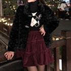 Fluffy Jacket / A-line Skirt