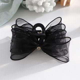 Bow Mesh Hair Clamp 1 Pc - Black - One Size