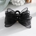 Bow Mesh Hair Clamp 1 Pc - Black - One Size