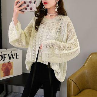 Perforated Sheer Sweater