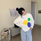 Long-sleeve Round-neck Printed Top