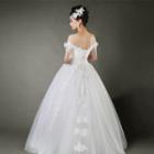 Lace Off Shoulder Wedding Ball Gown With Train