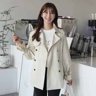 Epaulette Double-breasted Trench Jacket