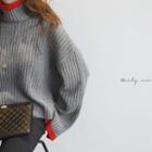 Turtleneck Rib-knit Thick Sweater