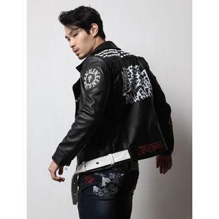 Contrast-trim Studded Rider Jacket