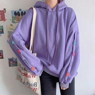 Button Accent Hoodie