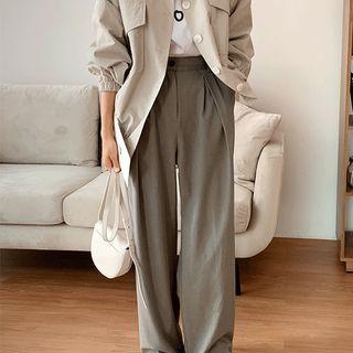 Flap-pocket Field Jacket Ash Gray - One Size