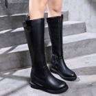Faux Leather Side Zipper Riding Tall Boots