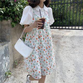 Short-sleeve Short / Spaghetti Strap A-line Dress