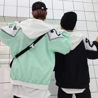 Couple Matching Hooded Zip Windbreaker