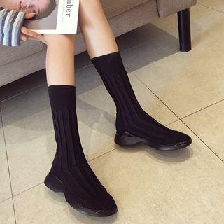 Knitted Mid-calf Boots