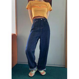 Dark Washed Wide-leg Jeans