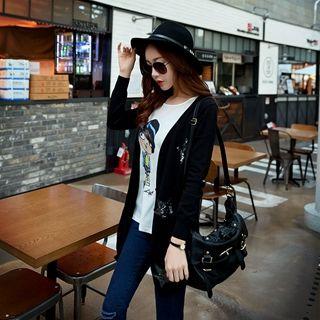 Sequined Long Knit Cardigan