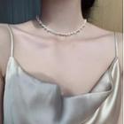 Freshwater Pearl Choker 1pc - Gold & White - One Size