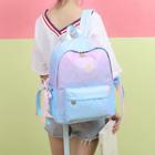 Embroidered Lightweight Backpack Star - Gradient - Pink & Blue - One Size