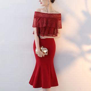 Off Shoulder Mermaid Sheath Cocktail Dress